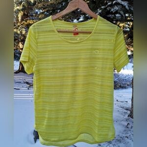 Kari Traa Semi Sheer Short Sleeve Top Woman Large